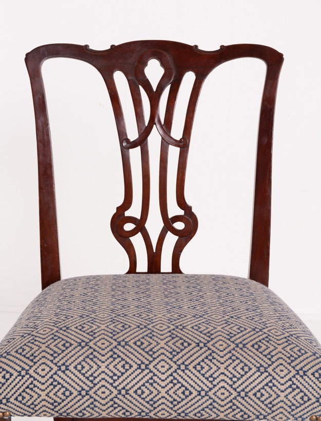 Georgian Mahogany Side Chair Square Tapered Legs