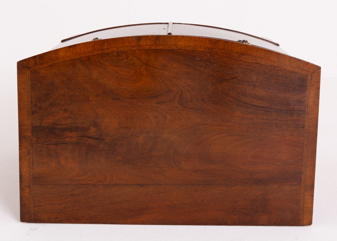 Walnut Georgian Revival Bow Fronted Side Cabinet