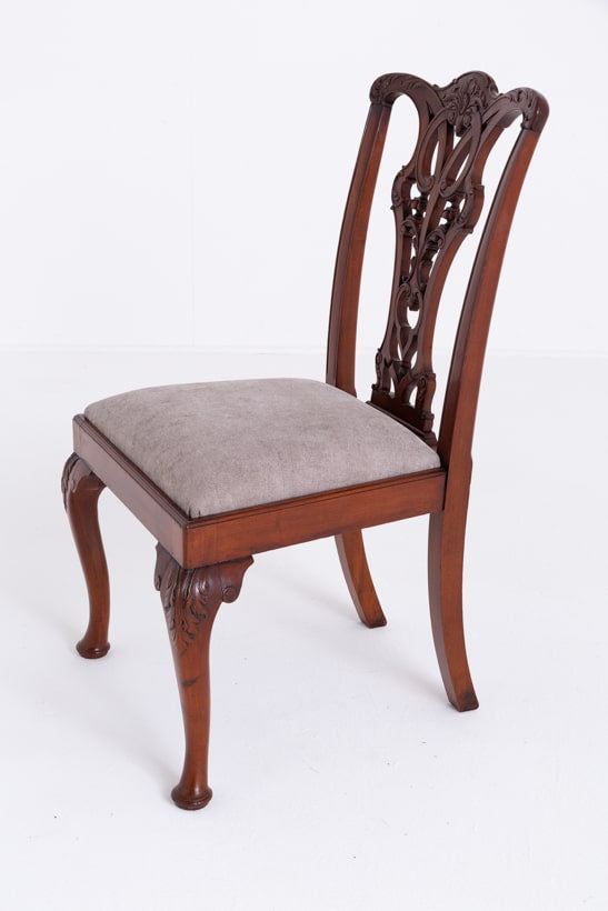 Set of 8 (6 + 2) Mahogany Chippendale Style Dining Chairs