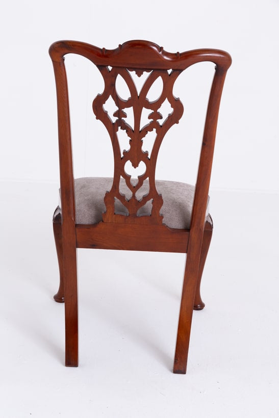 Set of 8 (6 + 2) Mahogany Chippendale Style Dining Chairs
