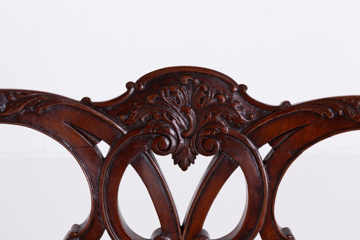 Set of 8 (6 + 2) Mahogany Chippendale Style Dining Chairs