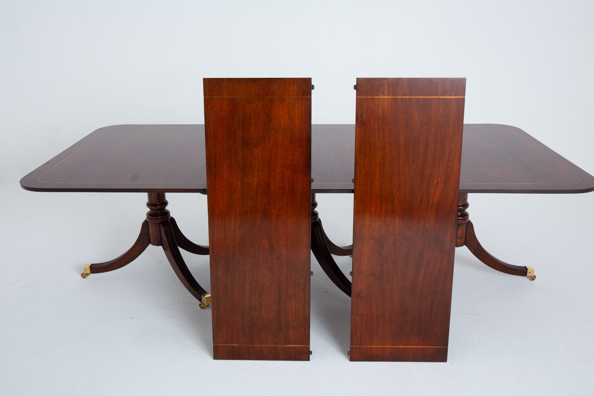 Regency Revival Rosewood 3 Pedestal Dining Table