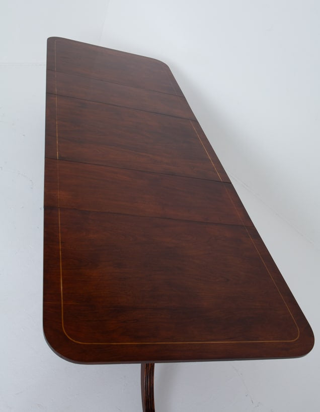 Regency Revival Rosewood 3 Pedestal Dining Table