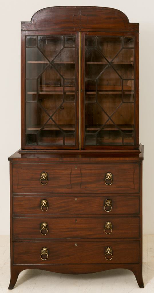 Regency Mahogany Secretaire Bookcase