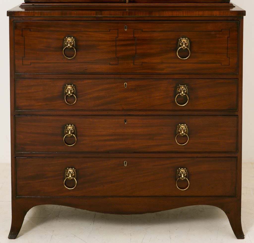 Regency Mahogany Secretaire Bookcase