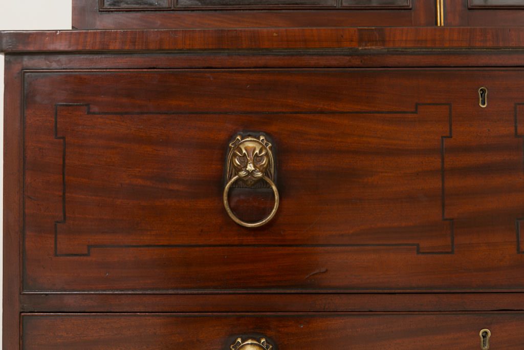 Regency Mahogany Secretaire Bookcase