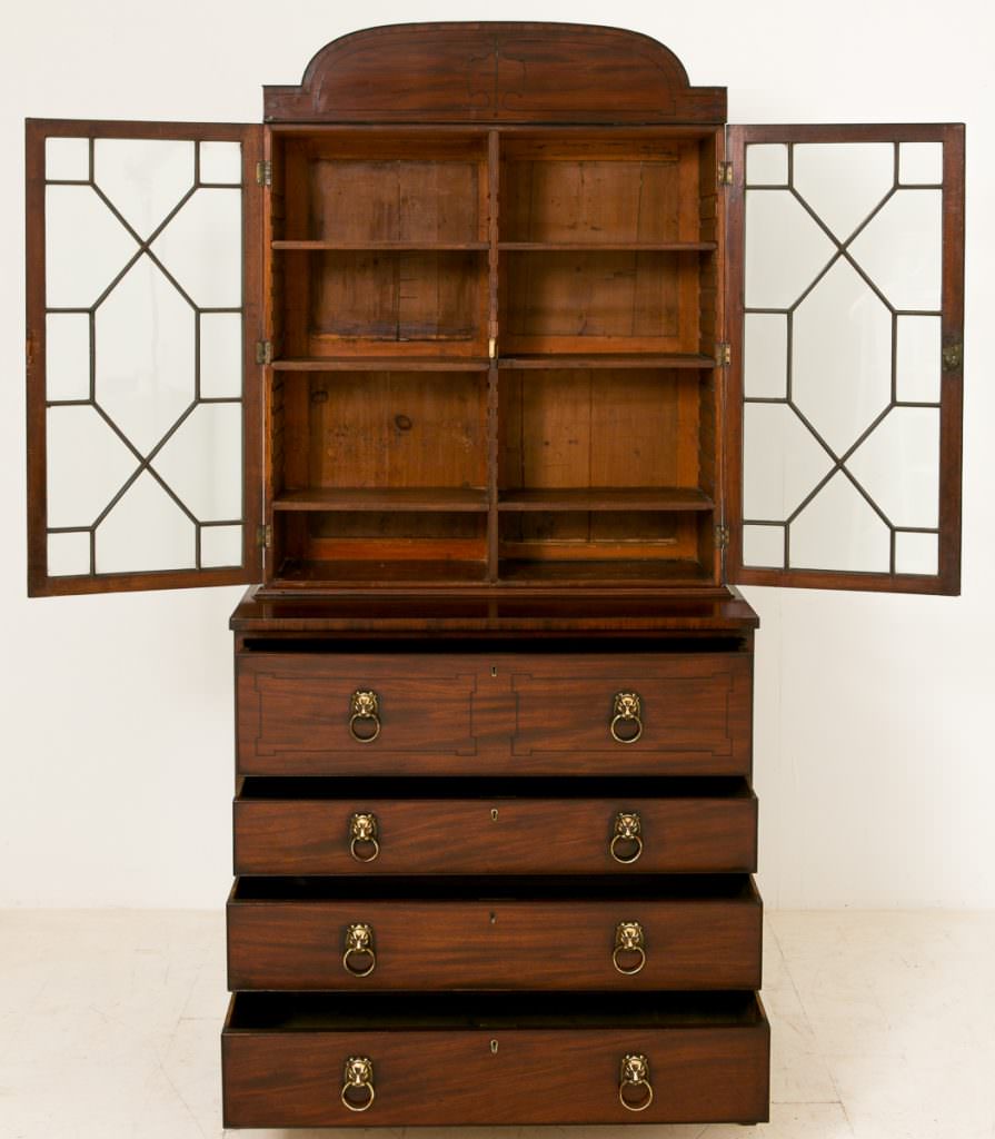 Regency Mahogany Secretaire Bookcase