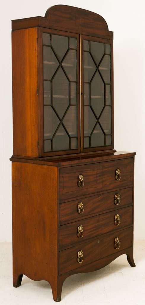 Regency Mahogany Secretaire Bookcase