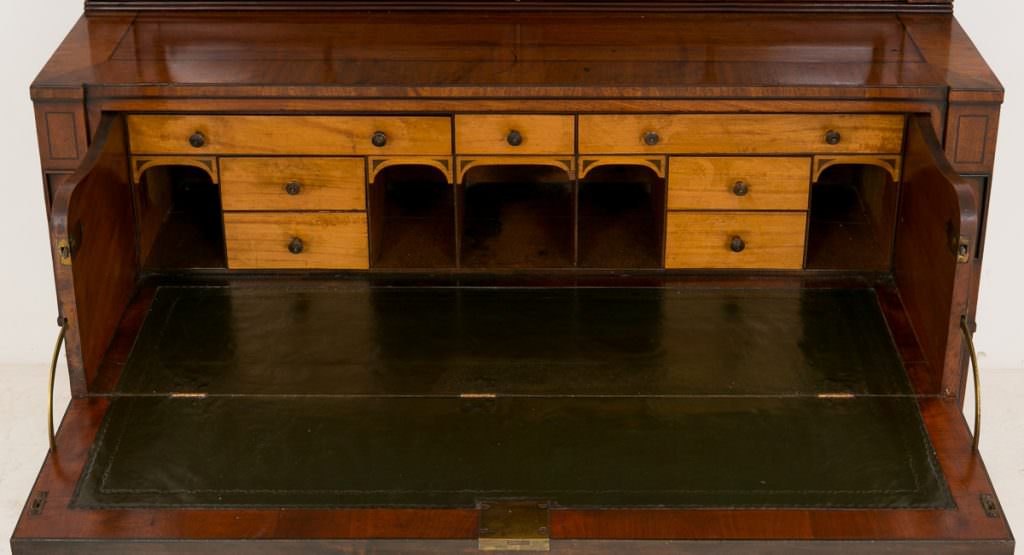 Mahogany Regency Secretaire Bookcase