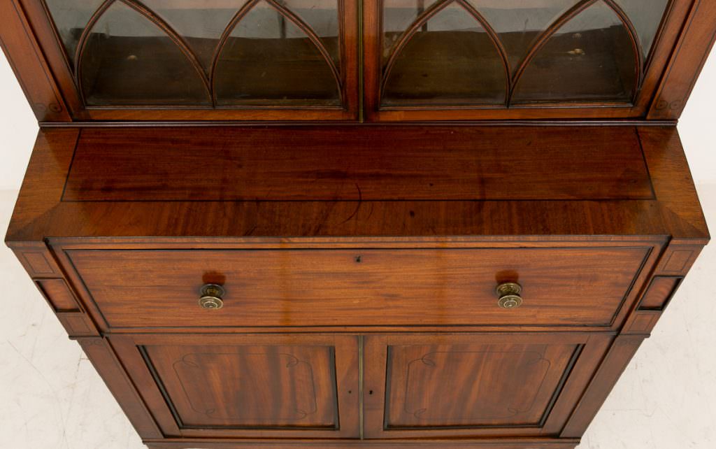 Mahogany Regency Secretaire Bookcase