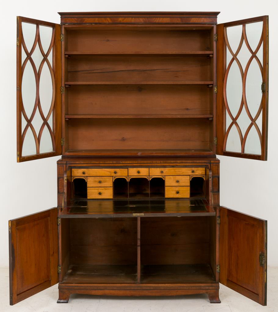 Mahogany Regency Secretaire Bookcase