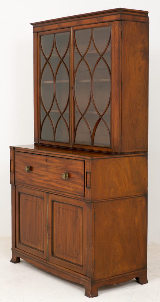 Mahogany Regency Secretaire Bookcase