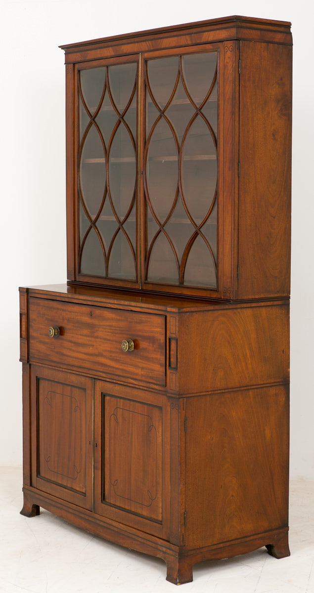Mahogany Regency Secretaire Bookcase