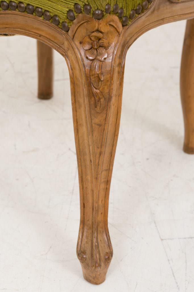 Pair of Pretty French Walnut Open Armchairs