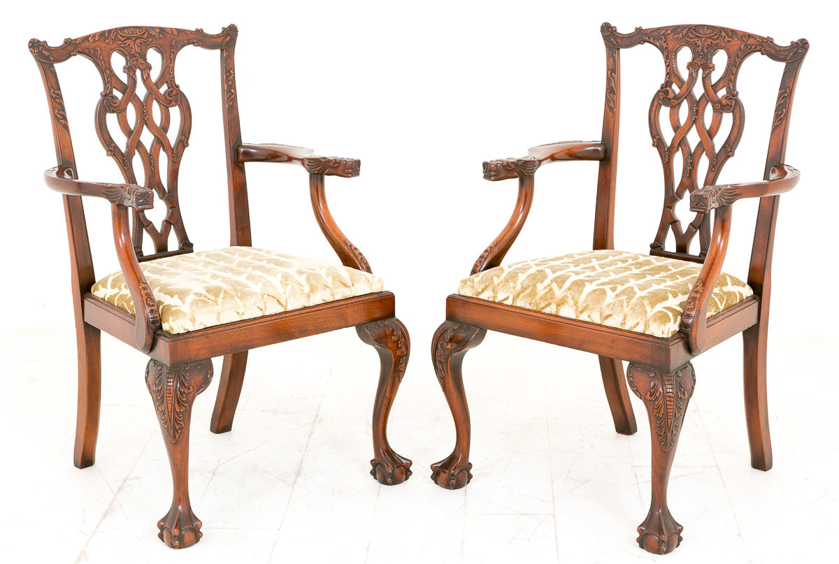 Pair of Chippendale style Arm chairs