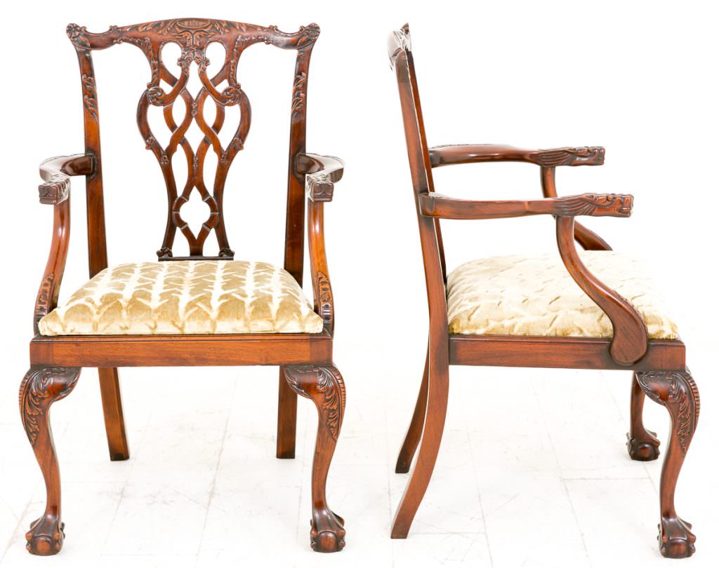 Pair of Chippendale style Arm chairs