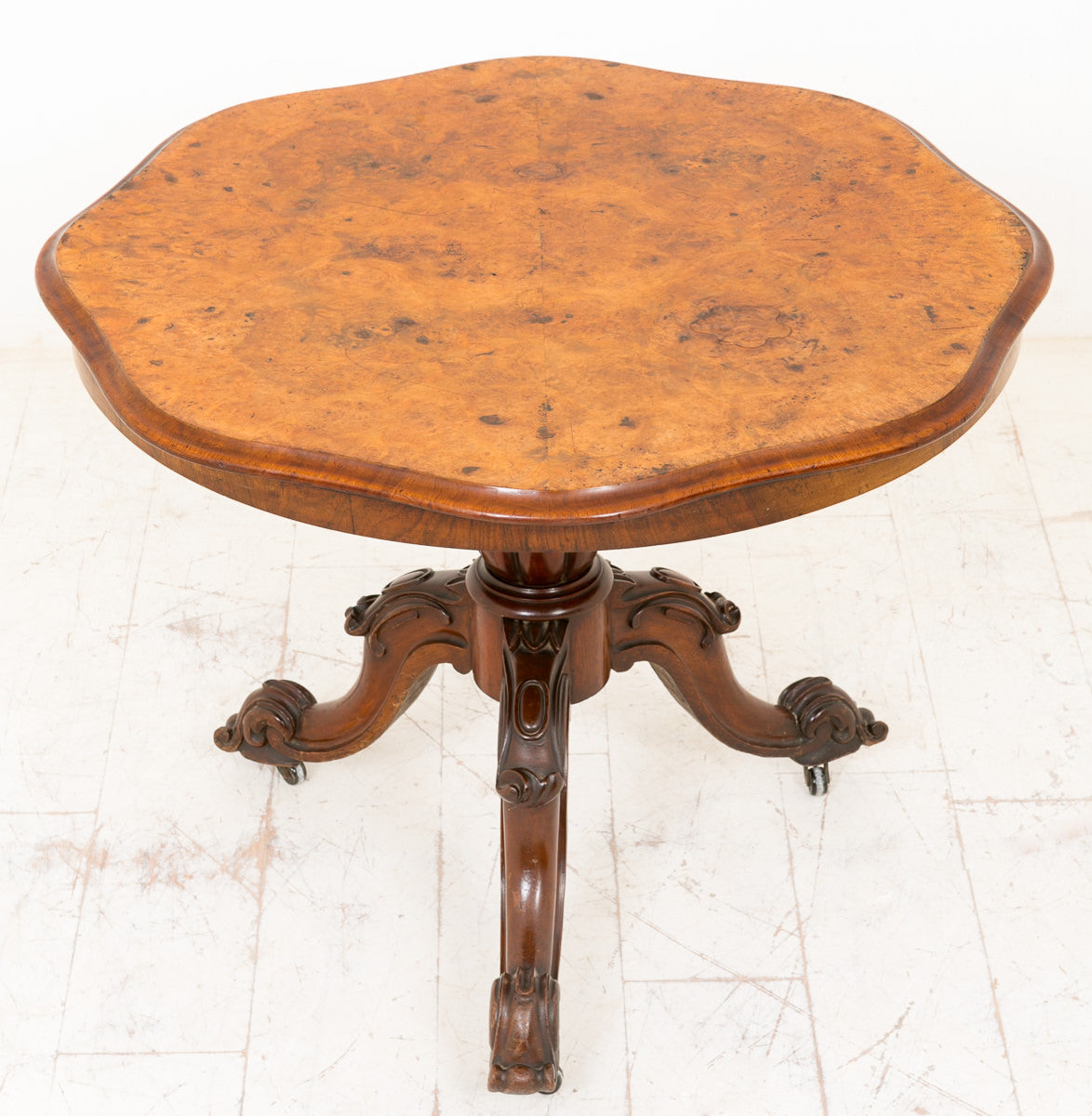 Burr Walnut Shaped Centre Table