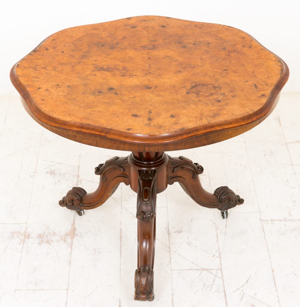 Burr Walnut Shaped Centre Table
