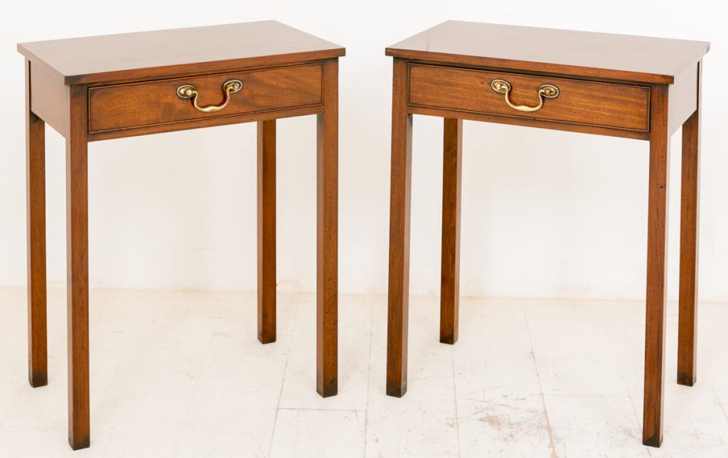 Pair of Mahogany End Tables with Georgian Influence