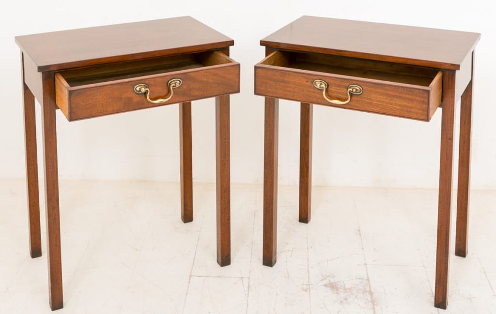 Pair of Mahogany End Tables with Georgian Influence
