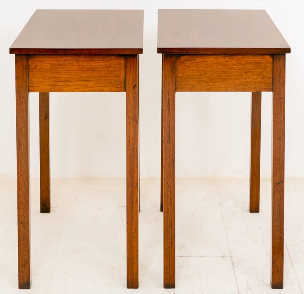 Pair of Mahogany End Tables with Georgian Influence