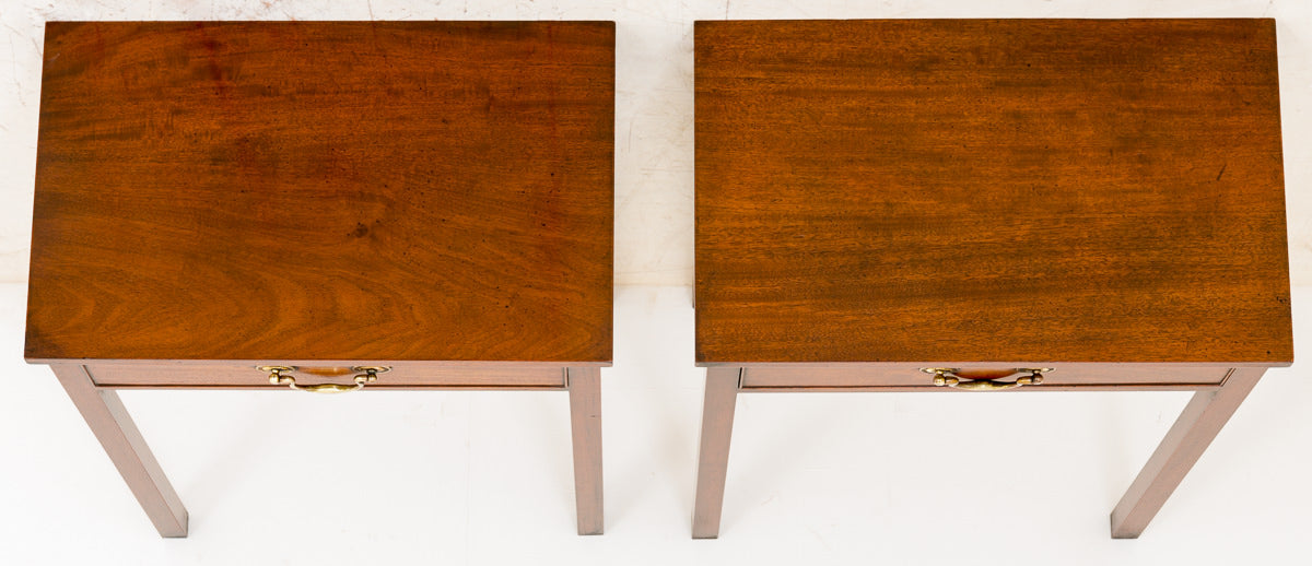 Pair of Mahogany End Tables with Georgian Influence