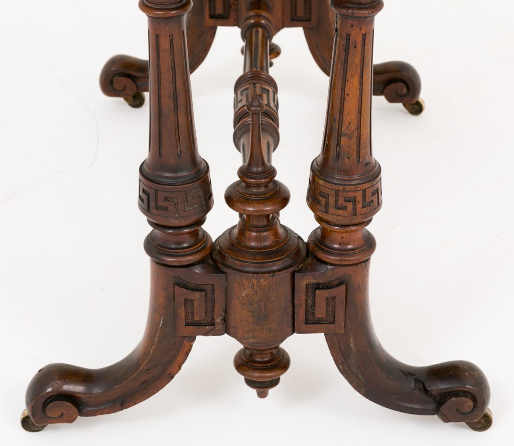 Burr Walnut Victorian Library Table