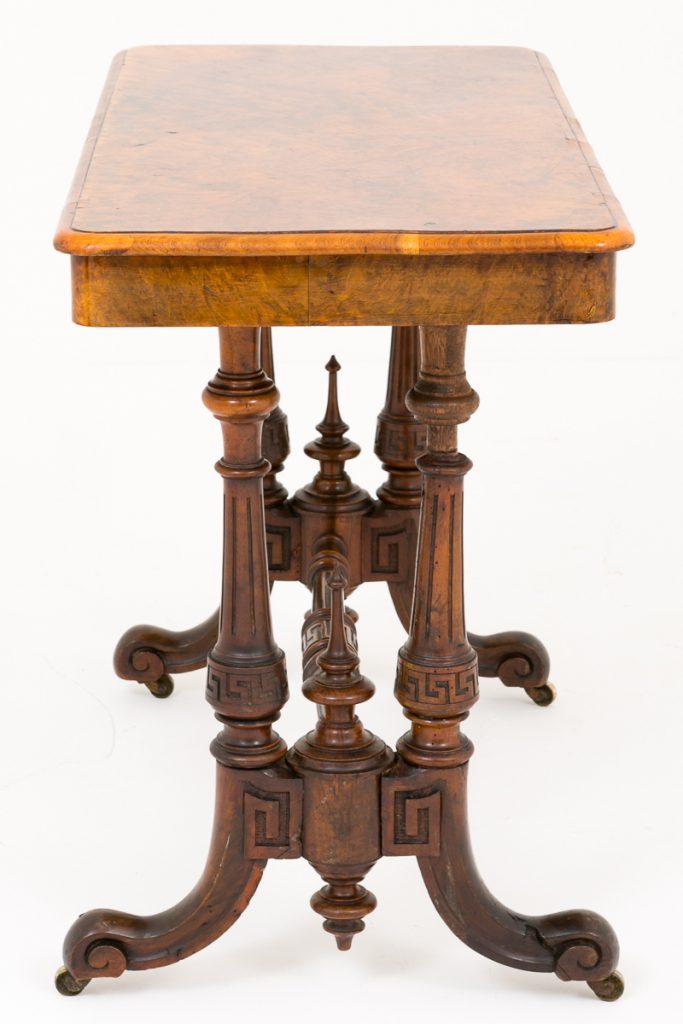 Burr Walnut Victorian Library Table
