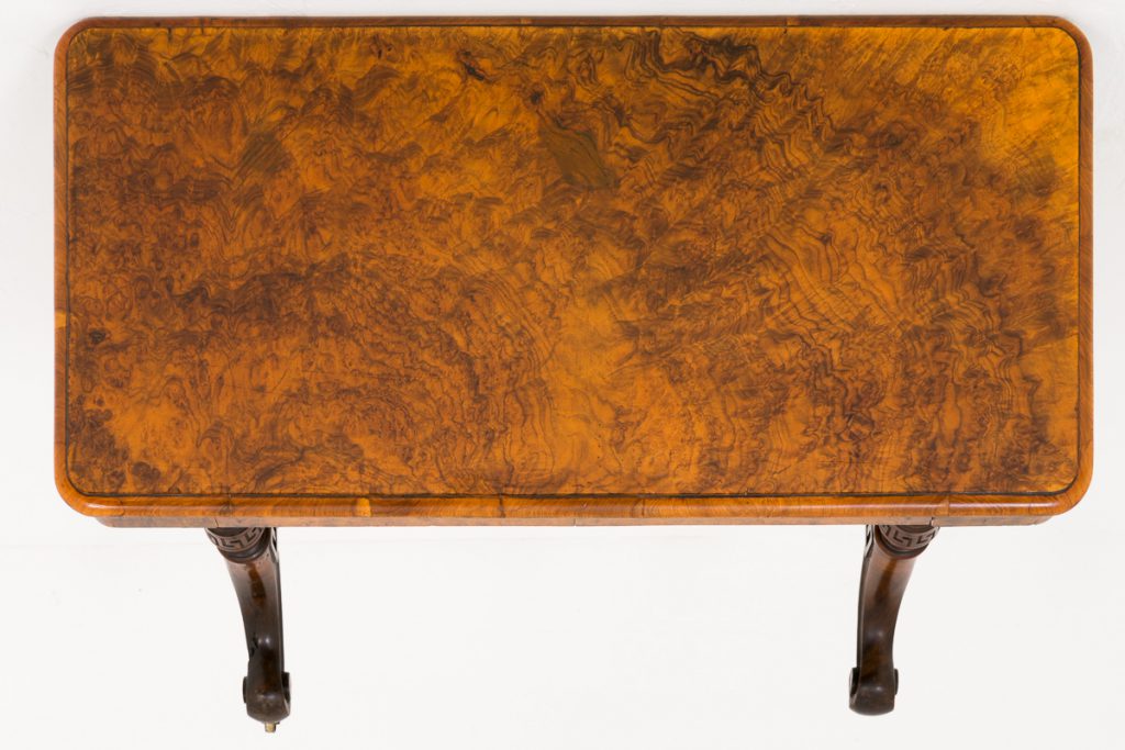 Burr Walnut Victorian Library Table
