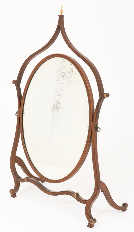 Mahogany Hepplewhite style Cheval Mirror