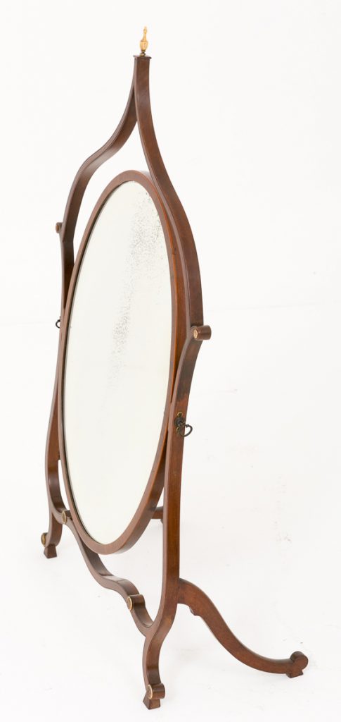 Mahogany Hepplewhite style Cheval Mirror