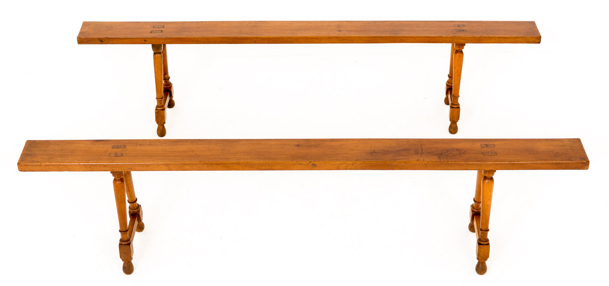 Pair of French Cherry Wood Stools