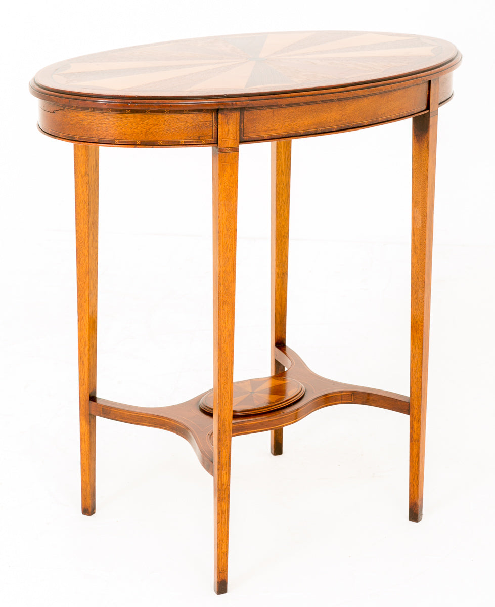 Sheraton Revival Oval Mahogany Occasional Table