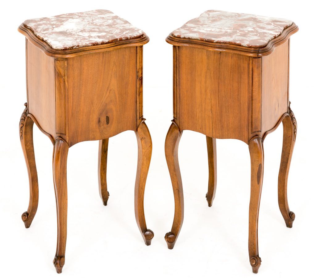 Pair of Stunning French Bedside Cabinets in Walnut