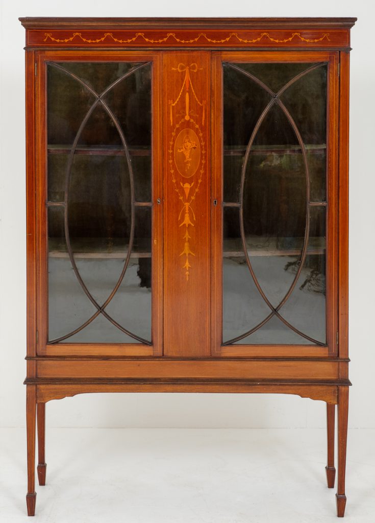 Mahogany Sheraton Revival Display Cabinet