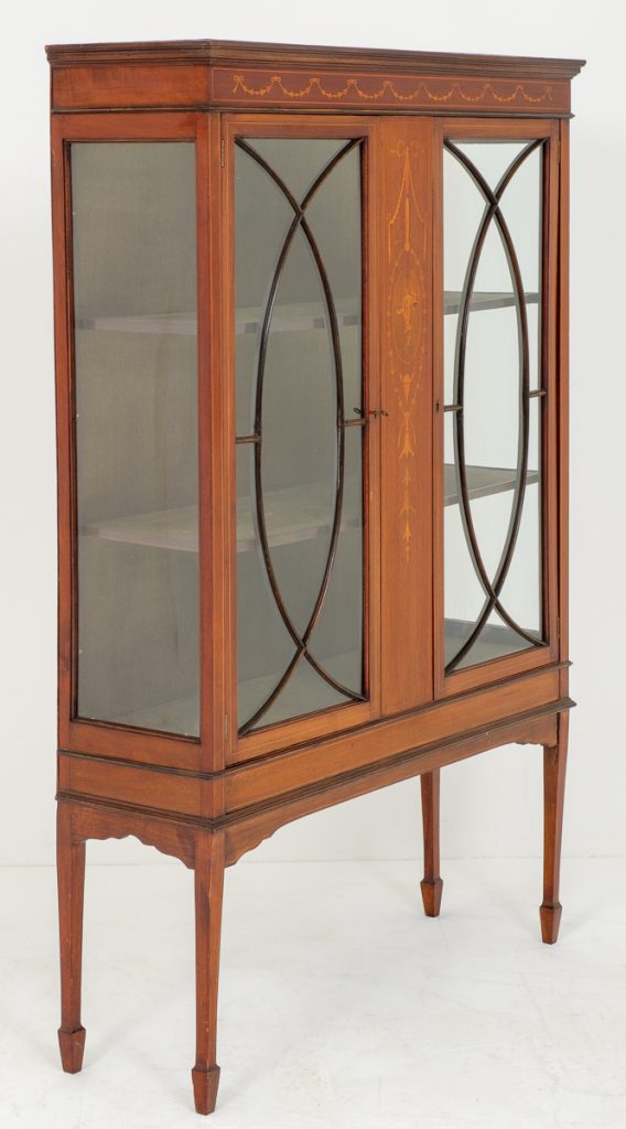 Mahogany Sheraton Revival Display Cabinet