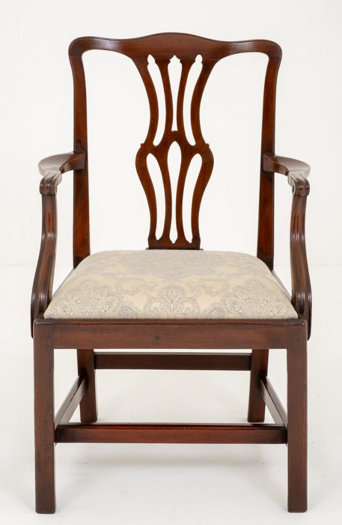 Georgian Style Mahogany Open Elbow Chair