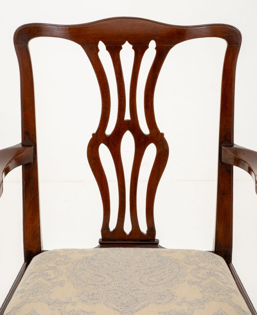 Georgian Style Mahogany Open Elbow Chair