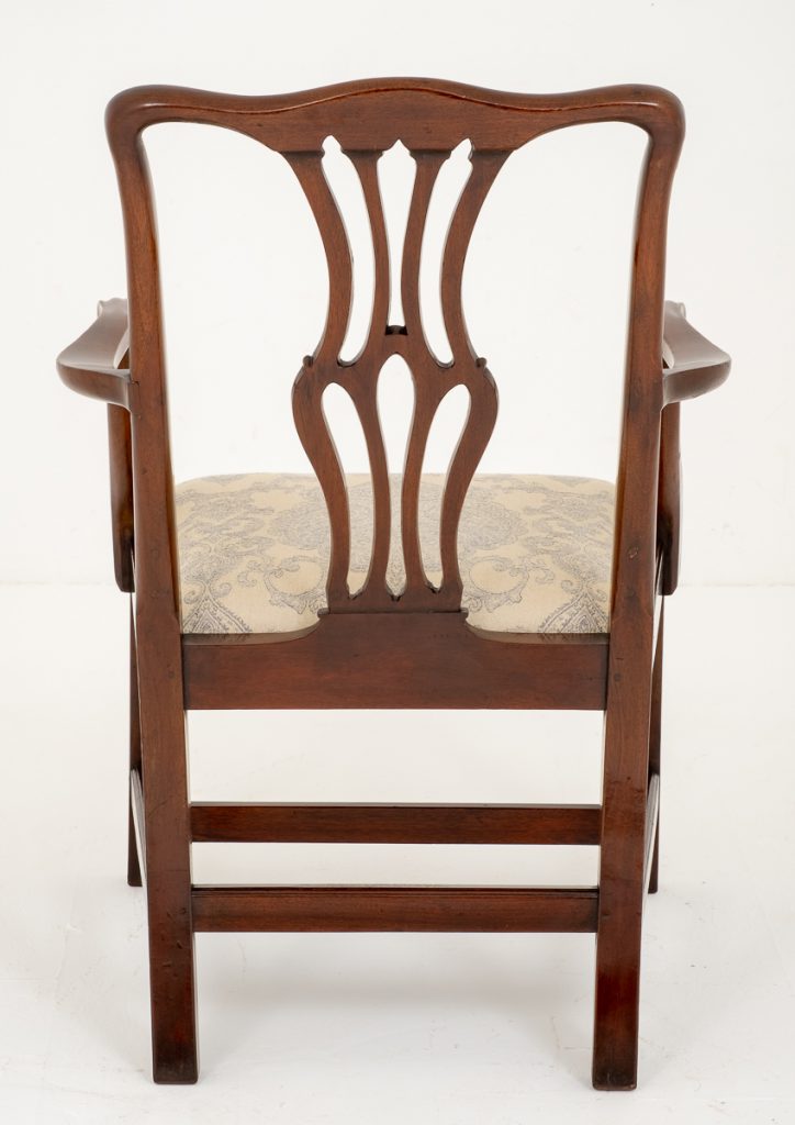Georgian Style Mahogany Open Elbow Chair