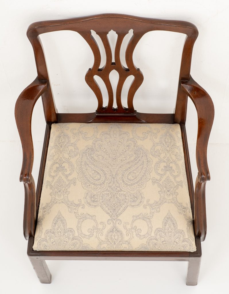 Georgian Style Mahogany Open Elbow Chair