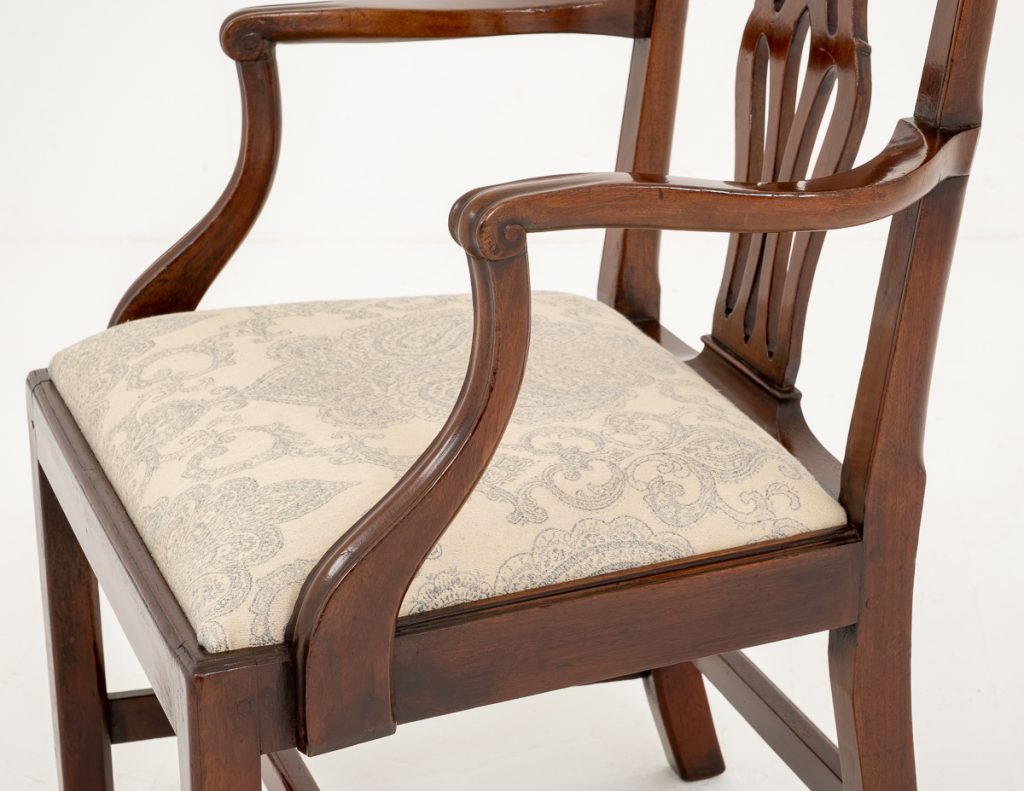 Georgian Style Mahogany Open Elbow Chair