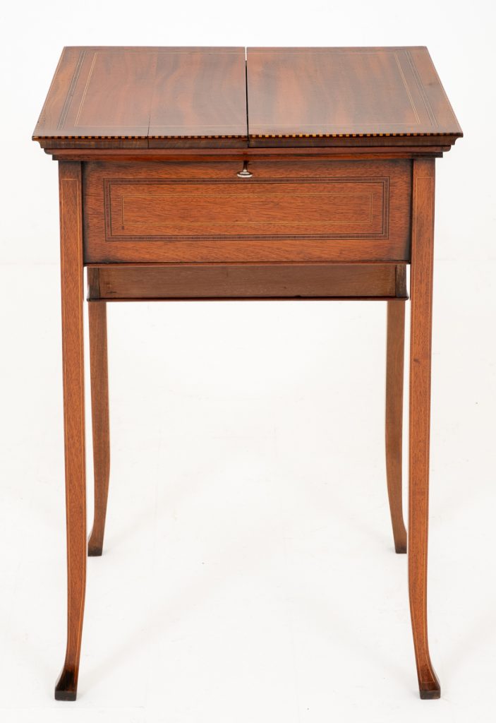 Mahogany Sheraton Revival Popup Writing Table