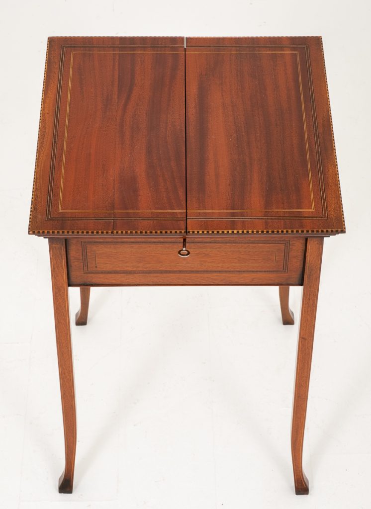 Mahogany Sheraton Revival Popup Writing Table