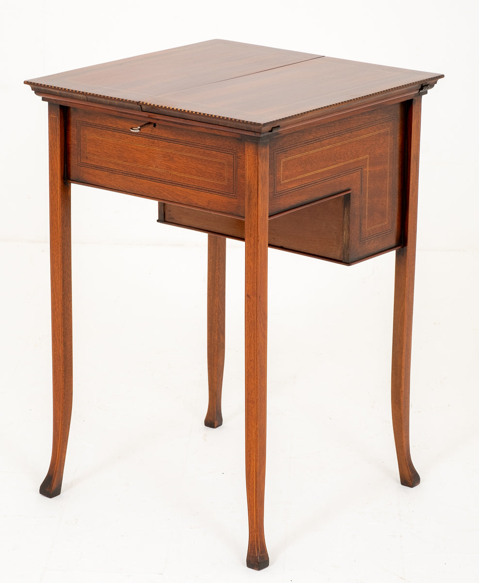 Mahogany Sheraton Revival Popup Writing Table