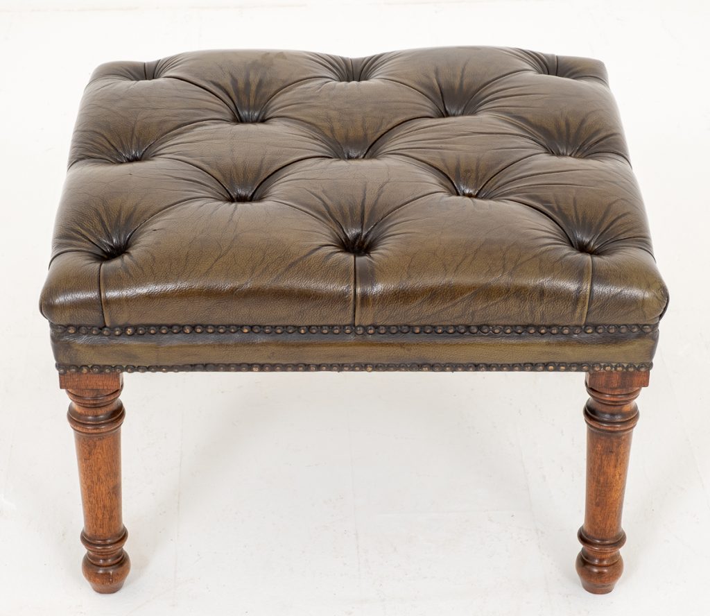 Victorian Style Leather Foot Stool
