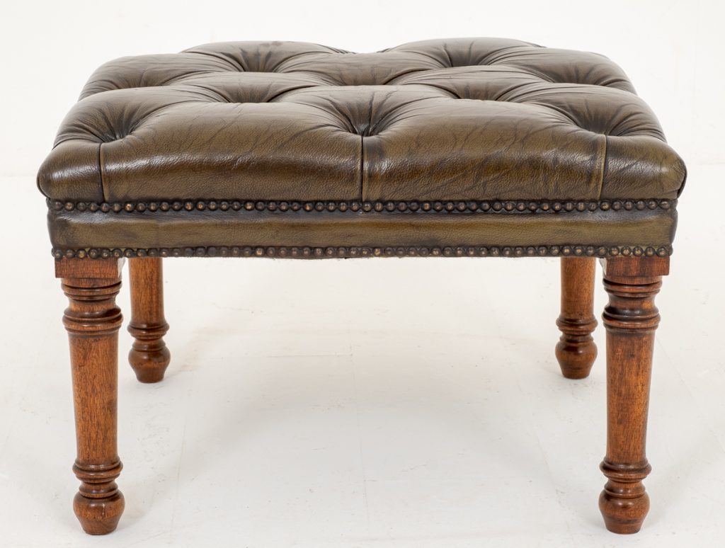 Victorian Style Leather Foot Stool