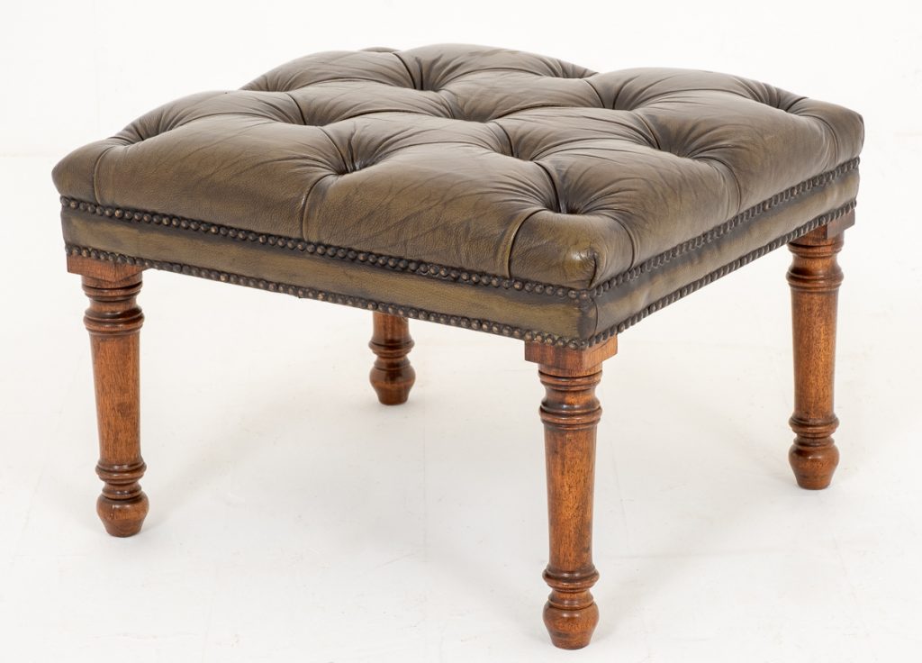 Victorian Style Leather Foot Stool