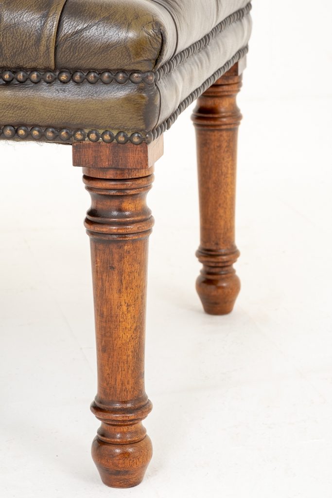 Victorian Style Leather Foot Stool