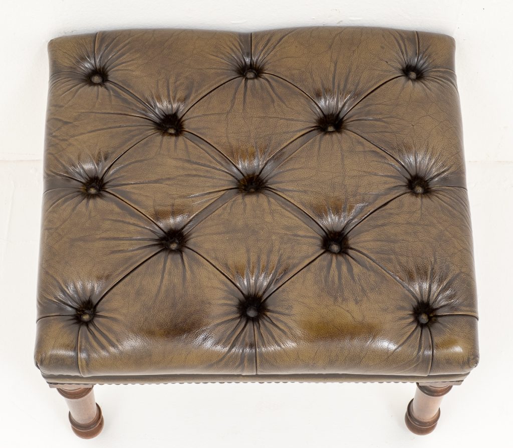 Victorian Style Leather Foot Stool