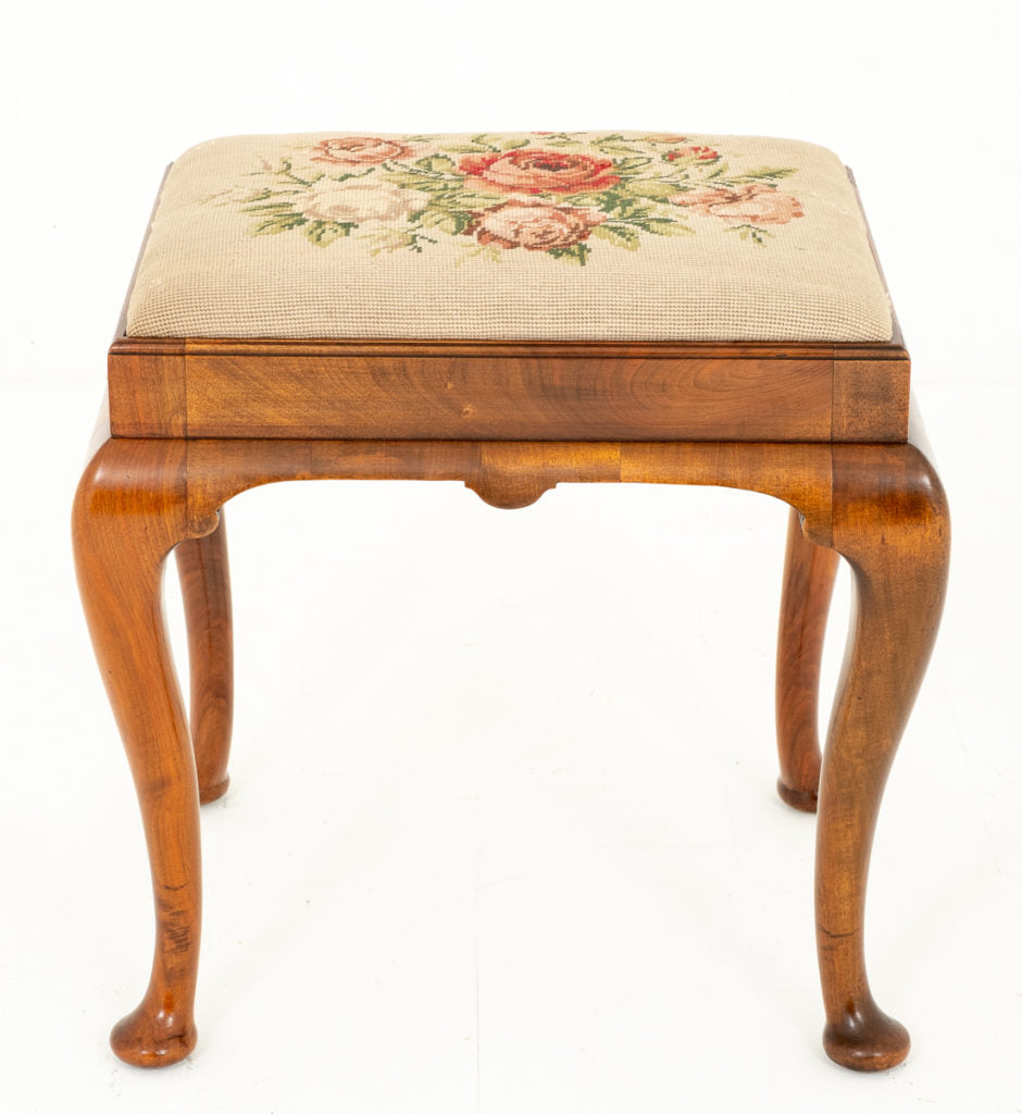 Walnut Queen Anne Style Stool